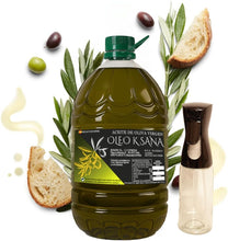Cargar imagen en el visor de la galería, OLEO KSANA Aceite de Oliva Virgen - Dosificador De REGALO - Garrafa Aceite 5 Litros Prensado en Frío - Aove de Oliva Producido en España -De Cooperativa sin mezclas ni refinados- Olive Oil botella PET