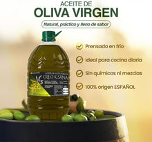Cargar imagen en el visor de la galería, OLEO KSANA Aceite de Oliva Virgen - Dosificador De REGALO - Garrafa Aceite 5 Litros Prensado en Frío - Aove de Oliva Producido en España -De Cooperativa sin mezclas ni refinados- Olive Oil botella PET
