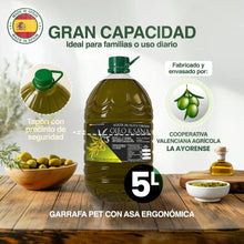 Cargar imagen en el visor de la galería, OLEO KSANA Aceite de Oliva Virgen - Dosificador De REGALO - Garrafa Aceite 5 Litros Prensado en Frío - Aove de Oliva Producido en España -De Cooperativa sin mezclas ni refinados- Olive Oil botella PET
