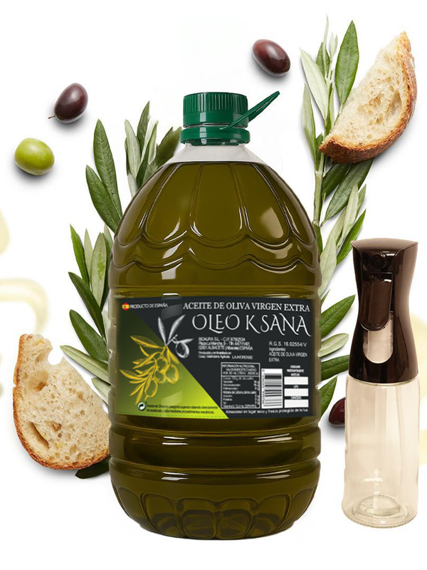 OLEO KSANA | Aceite de Oliva Virgen Extra 5L + Dosificador de REGALO | Prensado en Frío | Cooperativa Valenciana | Sin Mezclas ni Refinados